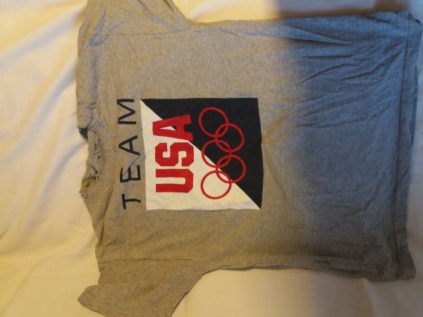 Sport T-Shirt kurzarm Team USA, hellgrau, Grösse L