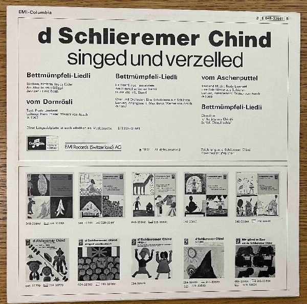 SCHLIERMER CHIND 'Dornrösli, Aschenputtel, Bettmüpfeli-LIed' - originale LP Originale LP und Hülle in super Zustand.